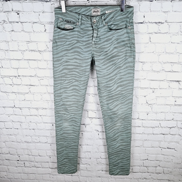SUPERDRY | Standard Blue Skinny zebra animal print jeans - Picture 4 of 10